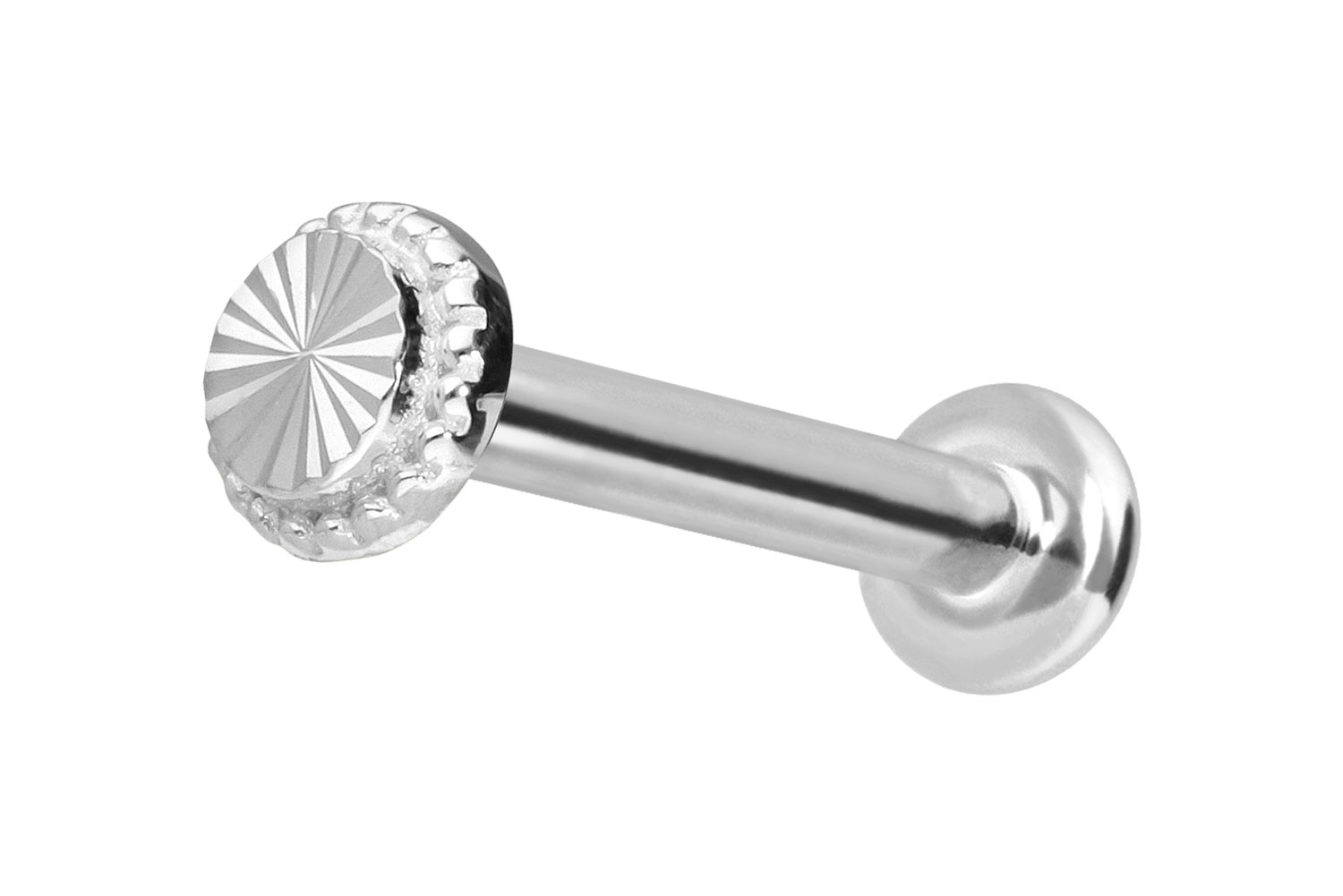 14 Karat Gold Labret Piercing mit Push Fit DISC